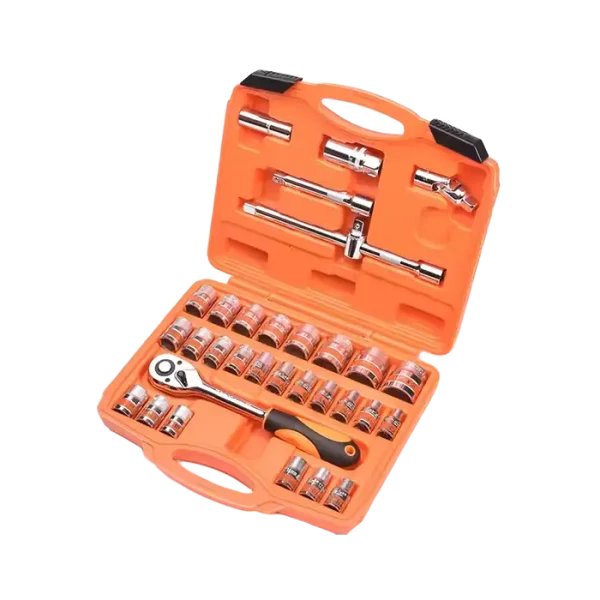 Bộ tuýp, AK-9770 xi bóng 1/2inch (32 chi tiết/ bộ), Asaki