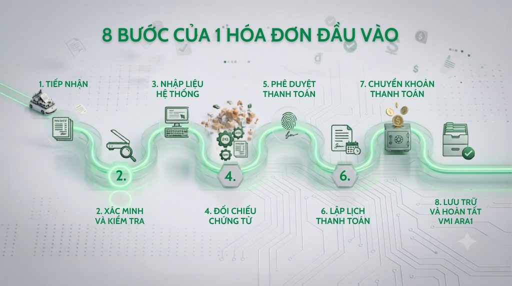 8 bước - chi phú xử lý một hóa đơn