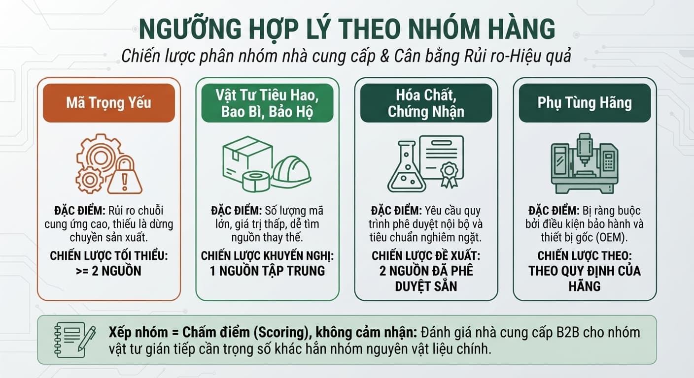 ngưỡng hợp lý theo nhóm hàng