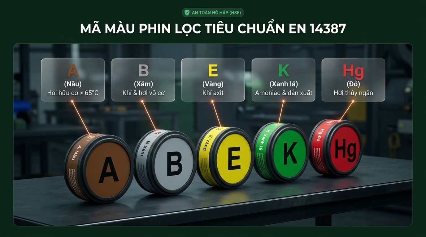 mã màu phin lọc EN 14387