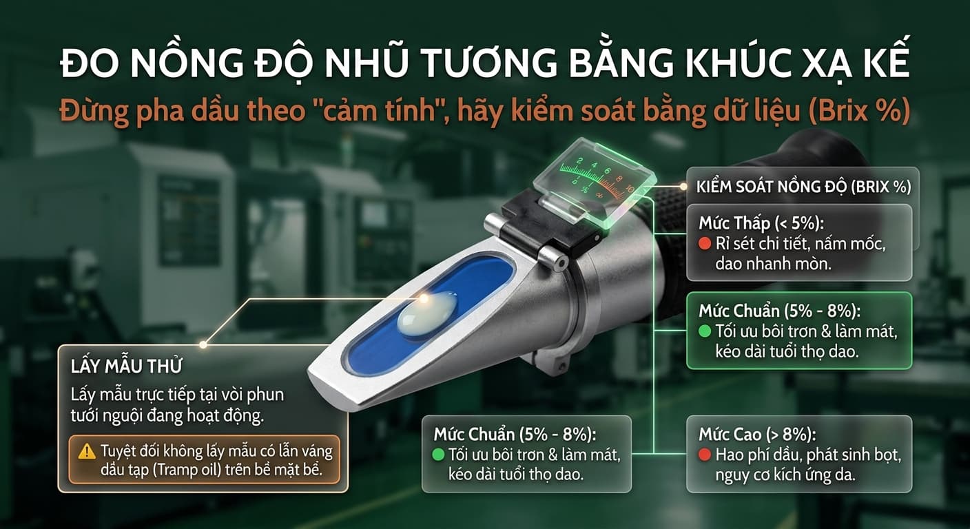 kiểm nồng độ dung dịch cắt gọt kim loại bằng khúc xạ kế